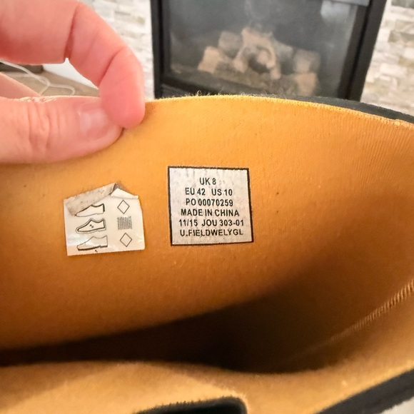 Joules Black Rain Boots with Yellow Trim - Picture 7 of 9